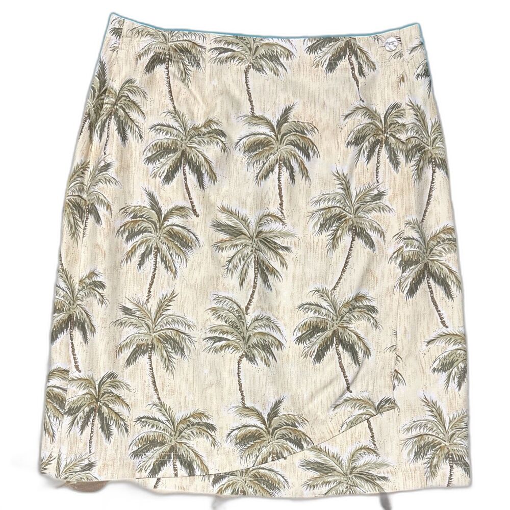 Pineapple Moon Skirt Size XS Yellow Wrap With Palm Trees 100% Silk